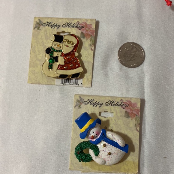 Christmas snowman brooch bundle of 2 - Picture 2 of 3